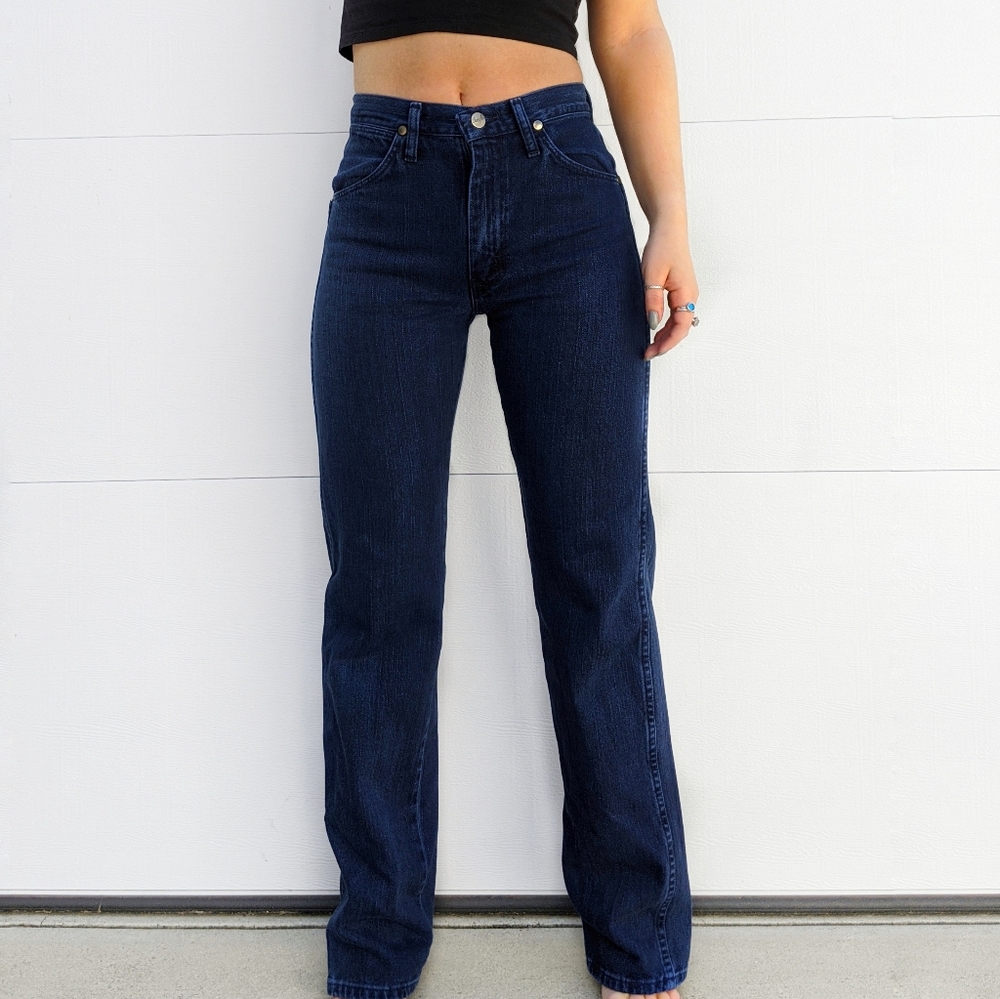 Wrangler high waisted vintage dark wash jeans